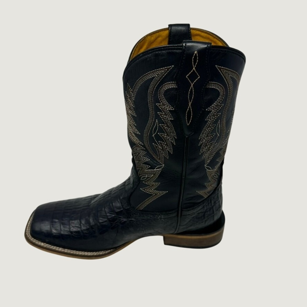 Cavenders Youth Boys Cowboy Boots 6D Black Crocodile Print Leather CV20140Y - Picture 4 of 15